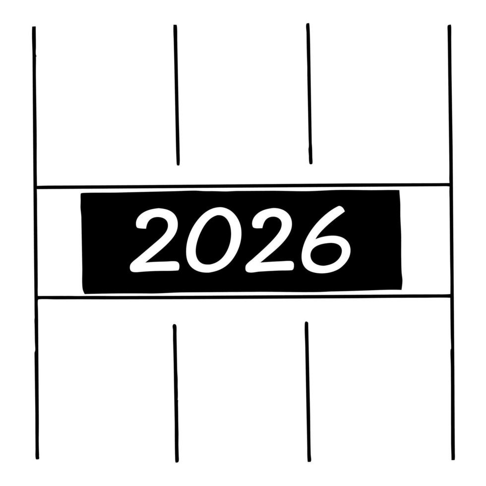 Plain White New Year Countdown concept as A plain white background with the numbers 2026 in a stylish font representing the countdown to the new year The camera focuses on the cle Squre vector