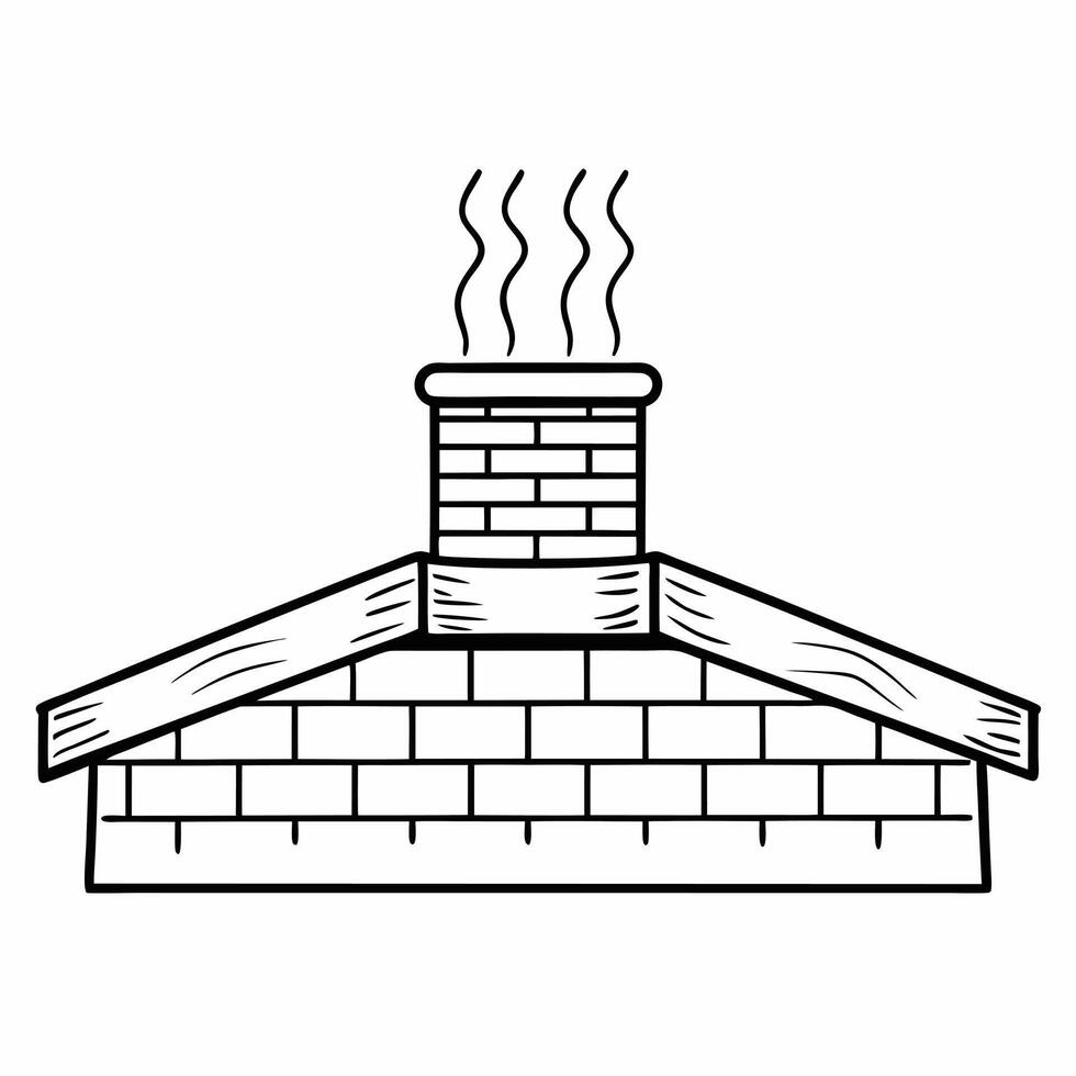 Plain white snow covered rooftop with chimney smoke and copy space concept as A plain snow covered rooftop with soft smoke rising from the chimney provides a cozy winter background Squre vector