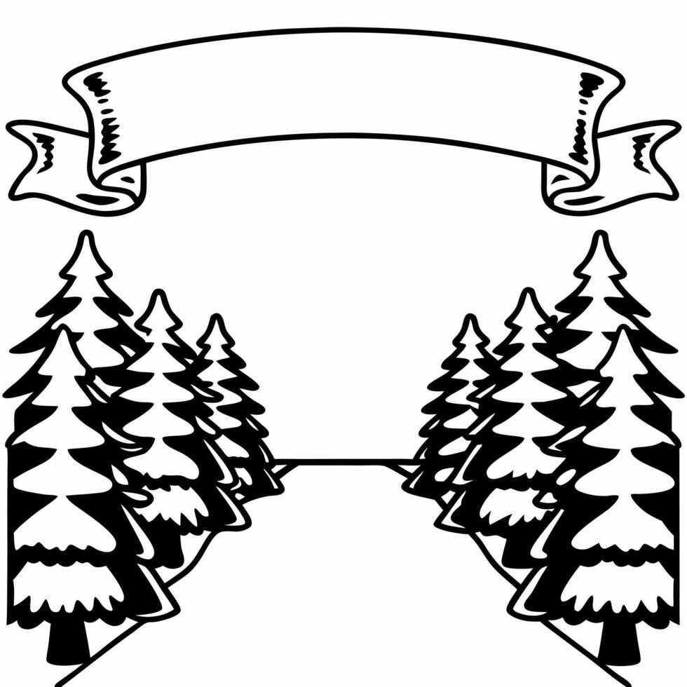 Plain white winter pathway with snow covered trees and copy space concept as A plain white pathway winds through a snow covered forest with ample copy space in the upper portion of Squre vector