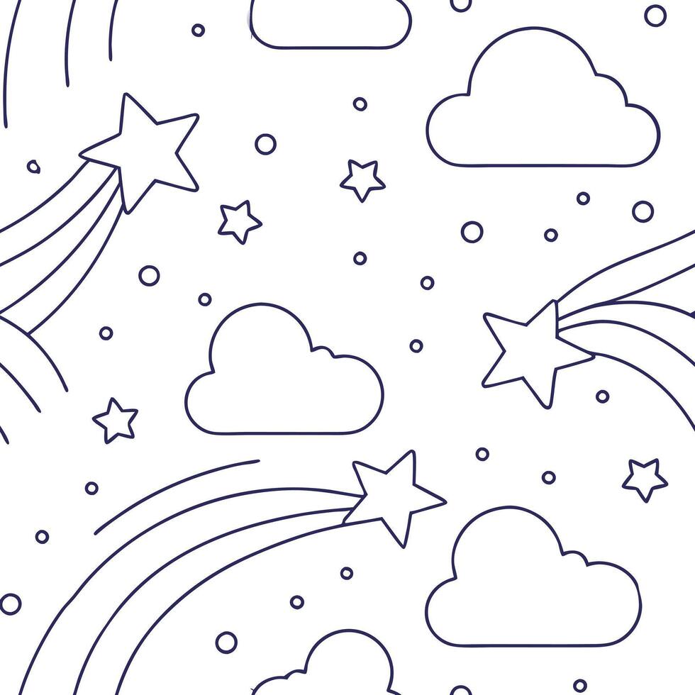 Produce tile patterns referencing nebula clouds star trails and minimal outlines over white for progressive sci fi brand promotions concept as Integrate subtle nebula clouds traili Squre vector