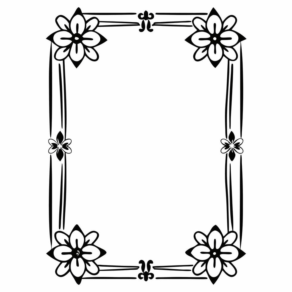 Rangoli and Floral Border with Copy Space concept as A beautiful border frame featuring intricate Rangoli patterns combined with floral designs leaving ample copy space for persona Squre vector