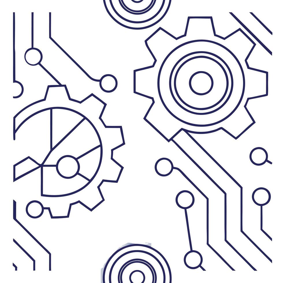 Seamless pattern of abstract tech shapes and digital circuit lines highlighting a minimalistic futuristic style with high tech energy concept as A sleek minimal design showcasing a Squre vector