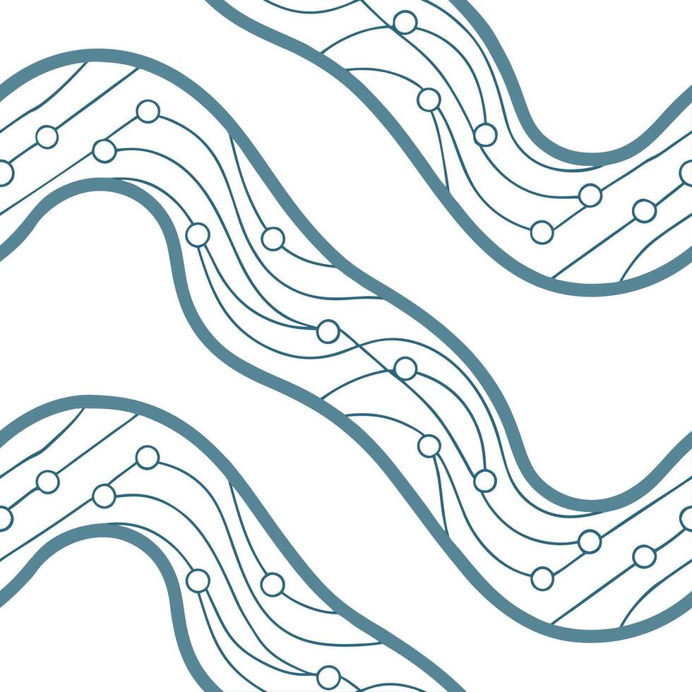 Seamless tile design featuring abstract digital waves and circuits in cool tones reflecting a futuristic interface with fluid motion concept as A serene scene showcasing flowing di Squre vector