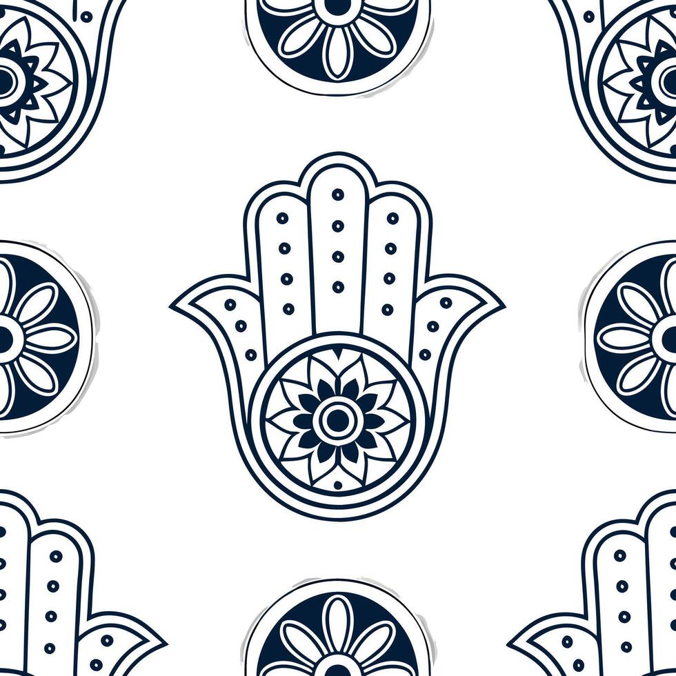 Streamline repetitive design integrate hamsa mandala fusion accent mosaic design for brand consistency Clean vector