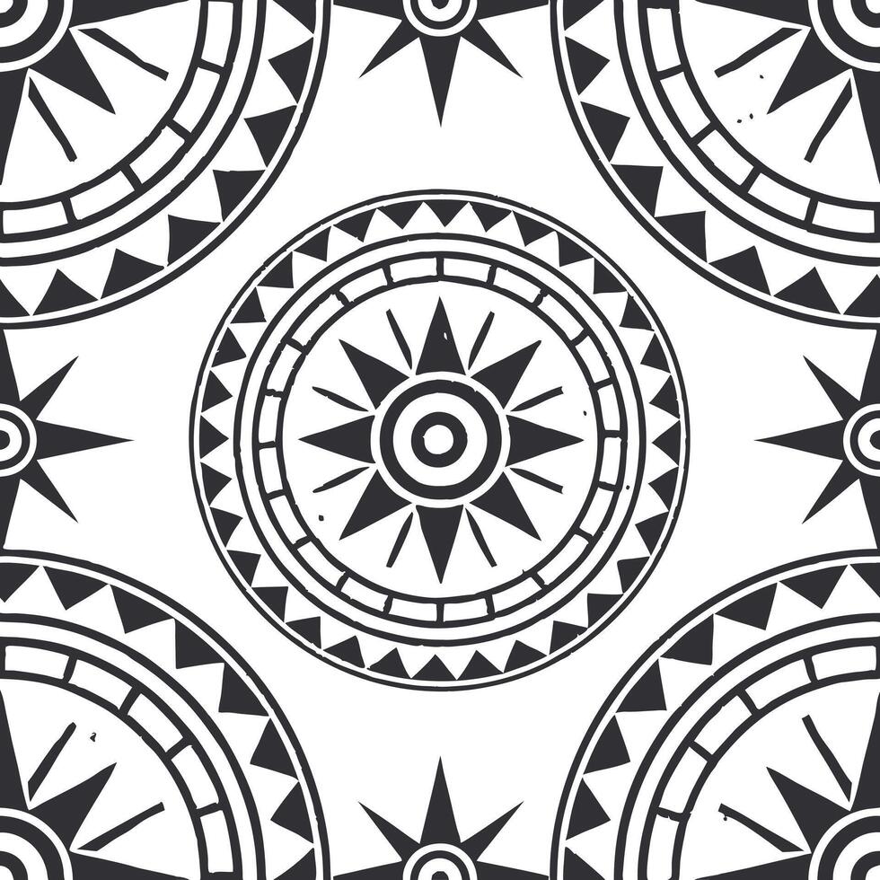 Tribal patterns seamless design with ancient symbols and distressed textures for a rugged time honored look concept as Rugged tribal patterns with ancient symbols and distressed te Squre vector