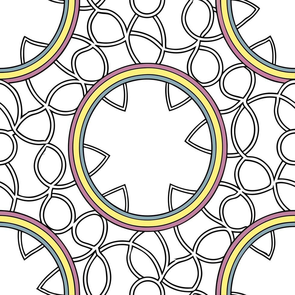 Unite elliptical holographic rings apply rainbow sheen edges preserve intense white isolates finalize high tech seamless tile synergy concept as Coordinate elliptical ring patterns Squre vector