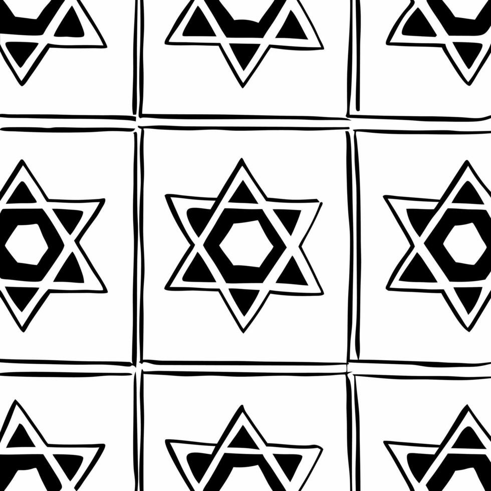 Watercolor Star of David tiles made from natural dyes seamless pattern concept as A seamless watercolor tile design featuring the Star of David crafted with natural dyes promoting Squre vector