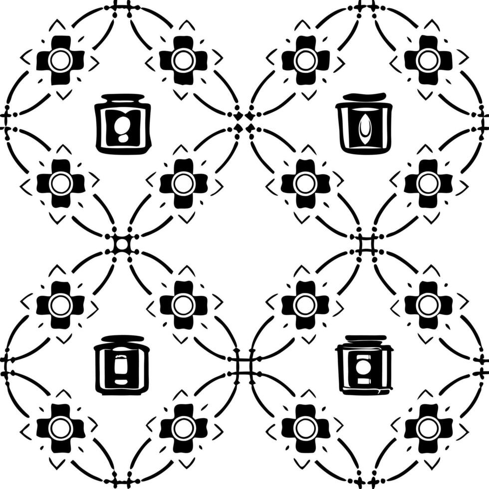 Watercolor Tiles with Rangoli Patterns concept as Seamless watercolor tile background featuring soft Rangoli patterns intertwined with zero waste symbols like reusable containers a Squre vector