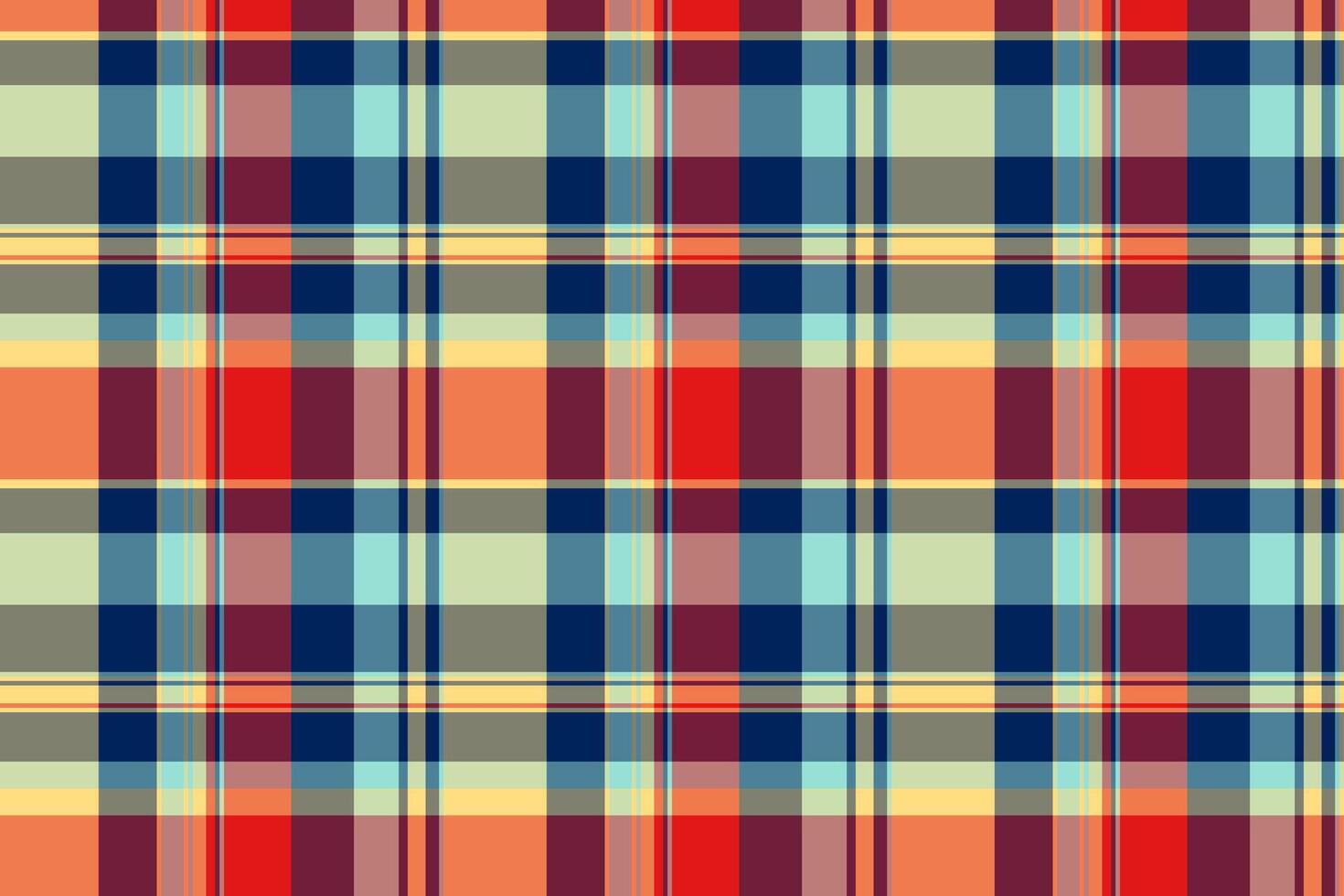 Vibrant, seamless plaid pattern in warm and cool tones. Perfect for textile designs, website backgrounds, or fashion illustrations. vector