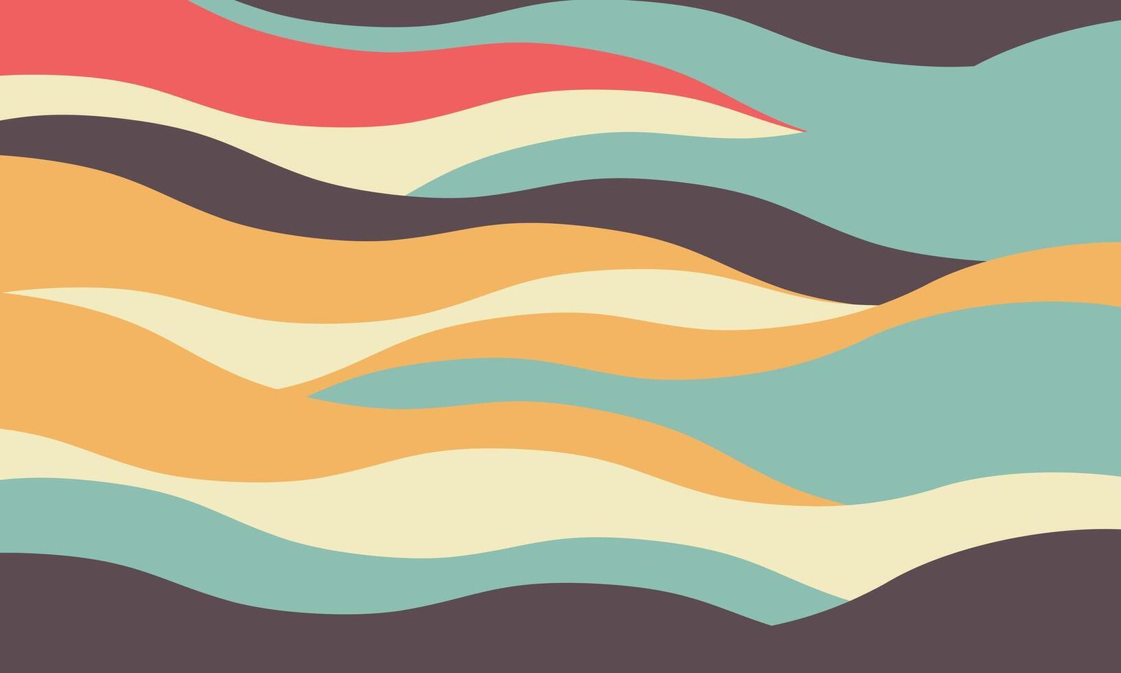 Abstract wavy pattern in muted pastel tones. Perfect for backgrounds, website design, or print projects. Evokes feelings of calm, fluidity, and retro style. Ideal for modern and minimalist designs. vector