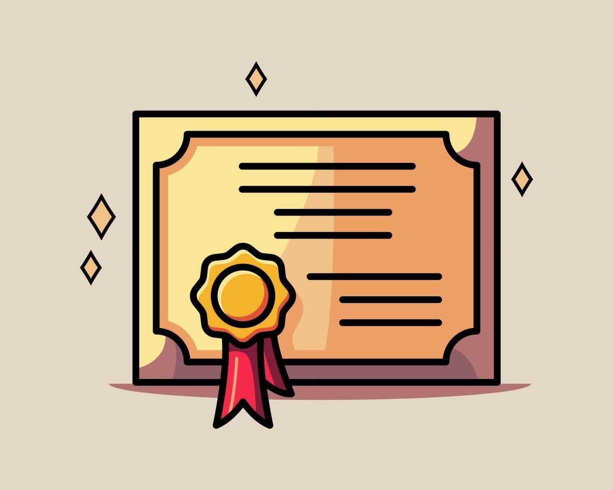 Quality certificate icon Graduation degree diploma of university, college, school, other education training or course. Achievement or award document badge. vector