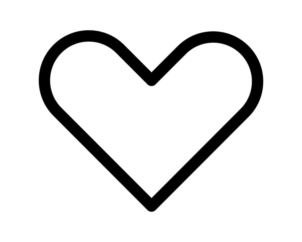 Bold black outline heart icon. Simple, versatile design perfect for app interfaces, websites, presentations, and social media graphics. vector