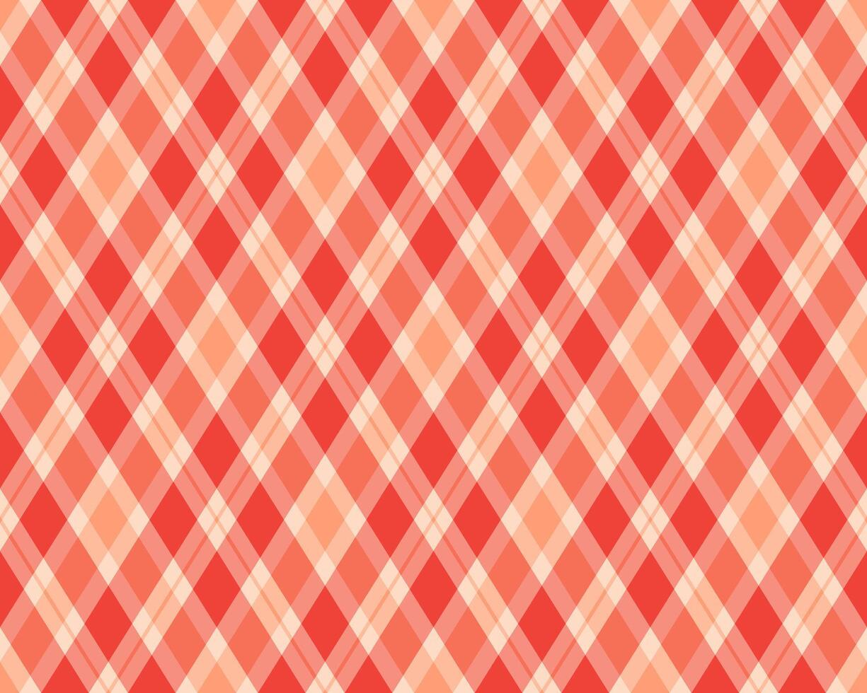 Vibrant diagonal plaid pattern in shades of red and peach. Perfect for adding a touch of warmth and texture to any design project, from website backgrounds to apparel prints. vector