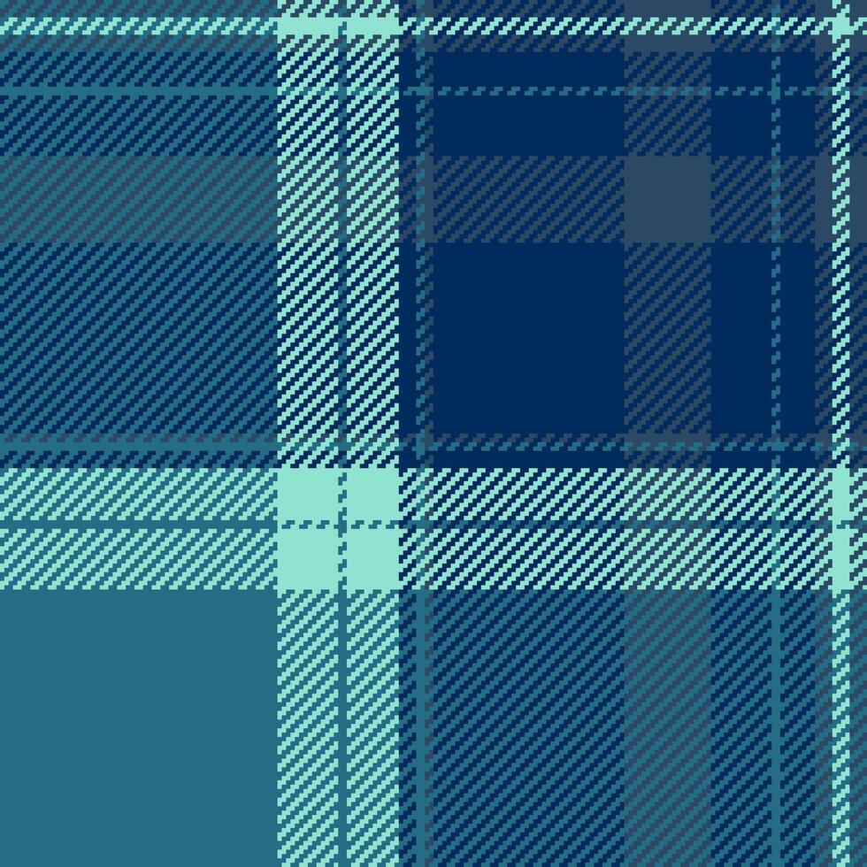 Marketing check pattern plaid, tissue texture textile fabric. Sea tartan background seamless in cyan and blue colors. vector