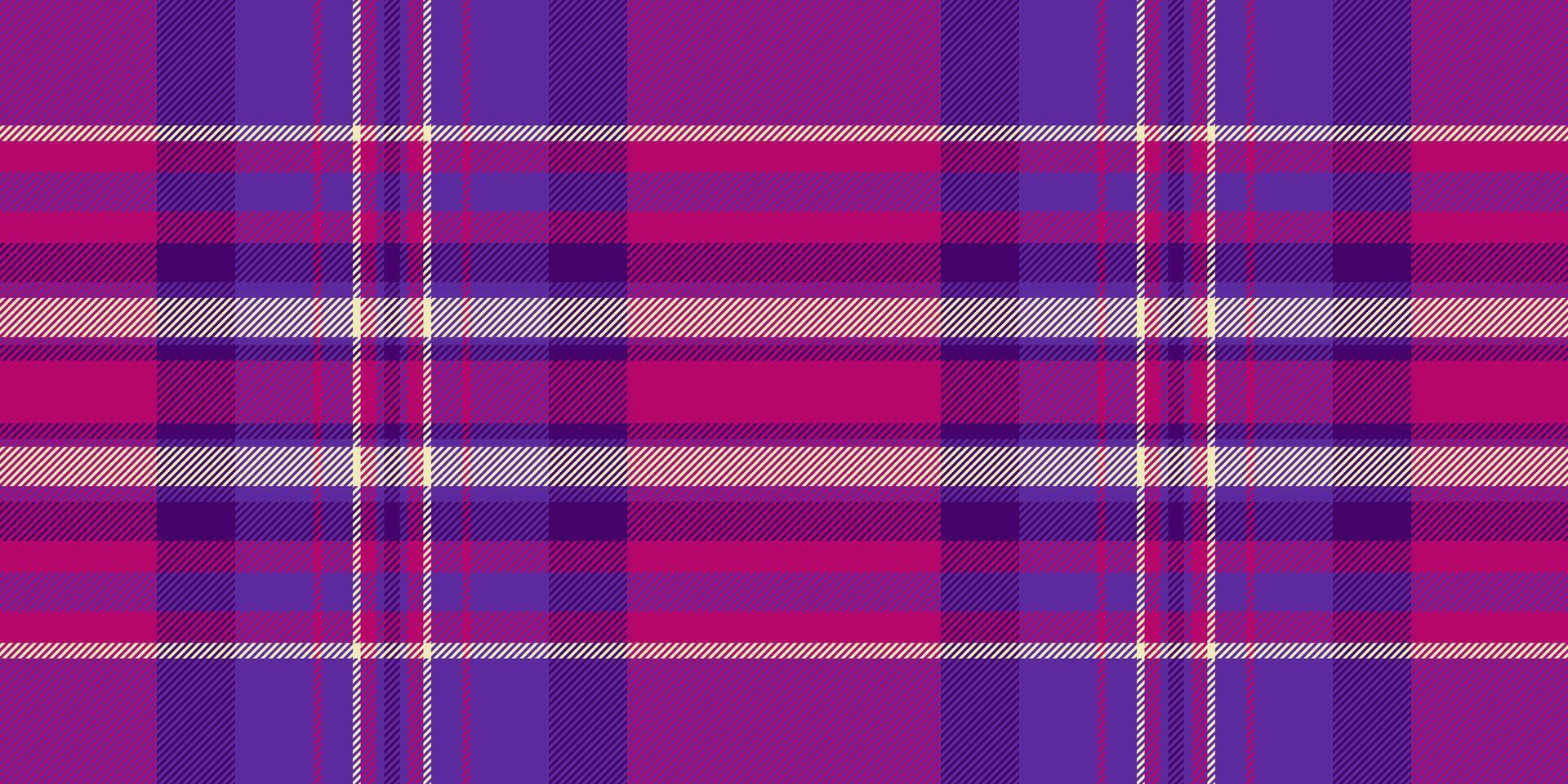 Top texture pattern, advertisement check seamless tartan. Store textile fabric plaid background in violet and pink colors. vector