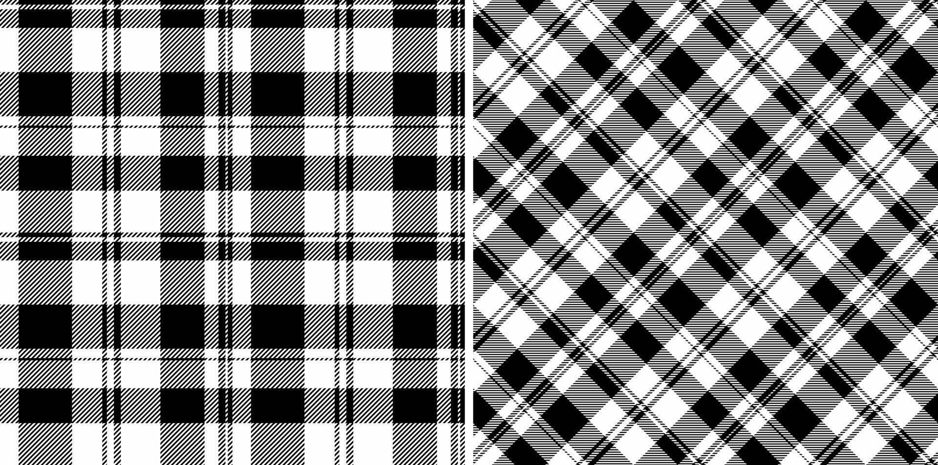 Pattern tartan fabric of check plaid with a texture background seamless textile. Set in monochrome colors for design wrapping paper sheets. vector