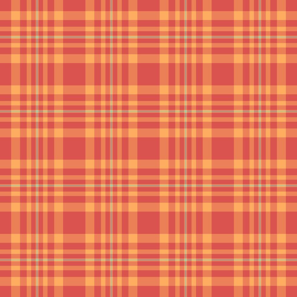 Warm, autumnal plaid pattern in coral and peach tones. Perfect for fallthemed designs, textiles, or website backgrounds. This seamless texture evokes feelings of warmth, comfort, and rustic charm. vector