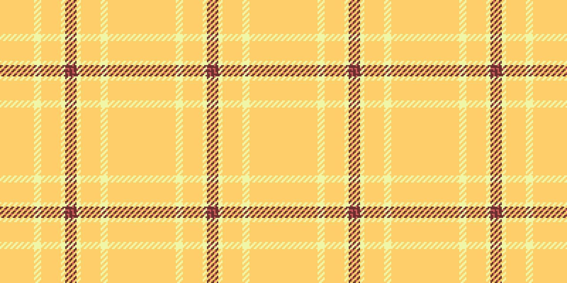 Strip texture textile background, other fabric seamless tartan. Pillow check plaid pattern in amber and lime colors. vector