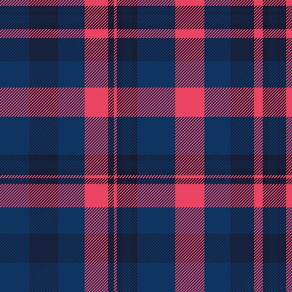 Vibrant coral and navy plaid pattern. Perfect for textile design, fashion, home decor, or website backgrounds. This seamless texture offers a modern yet classic feel, representing warmth and style. vector