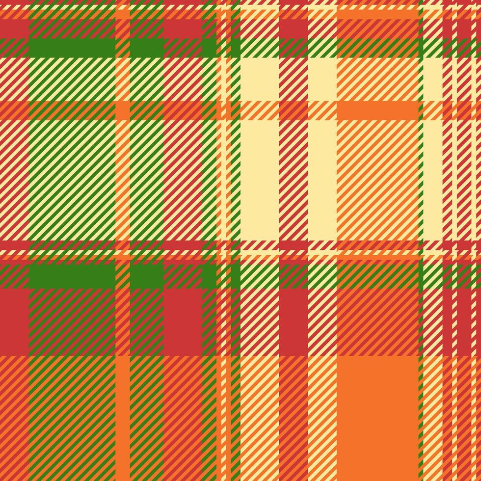 Flow fabric background plaid, wear seamless check . Realistic textile tartan pattern texture in yellow and orange colors. vector