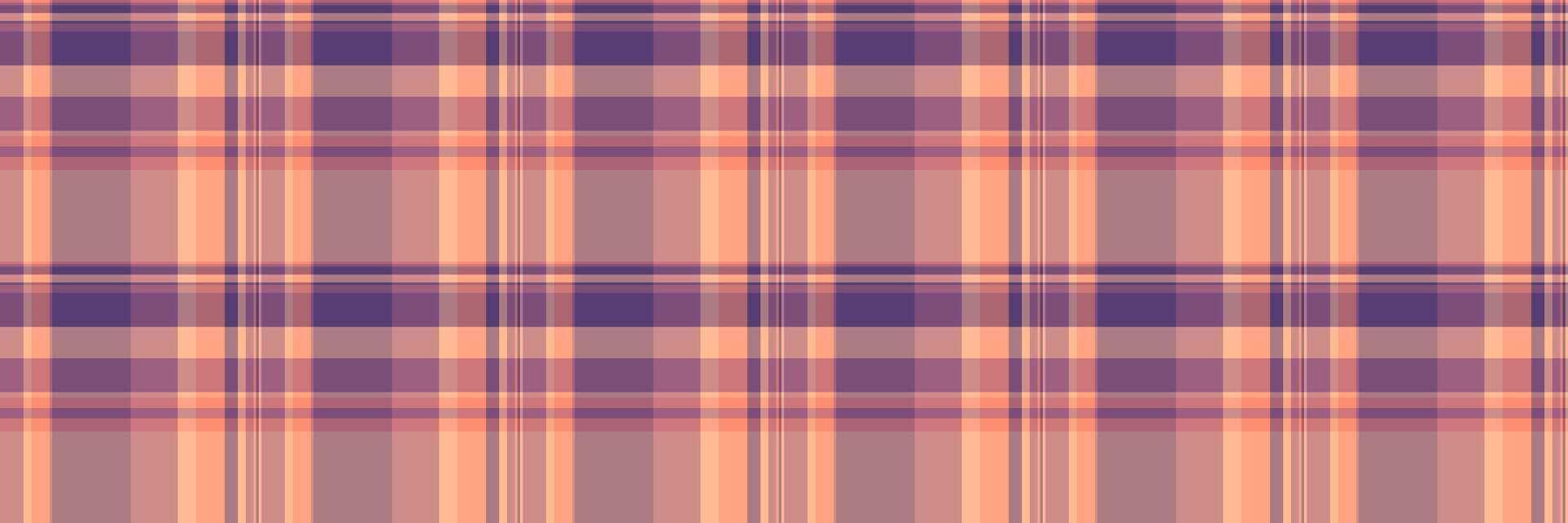 Subtle peach and purple plaid pattern. Perfect for textile design, website backgrounds, or autumnal branding. This seamless texture offers a sophisticated, understated elegance. vector