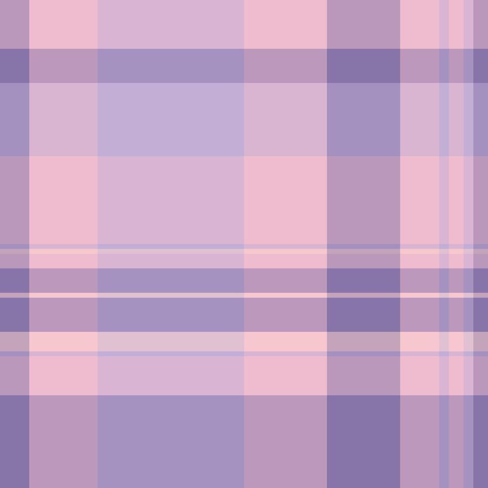 Soft pastel pink and purple plaid pattern. Elegant and versatile, ideal for backgrounds, textiles, and branding. Subtle texture evokes calmness and sophistication. vector