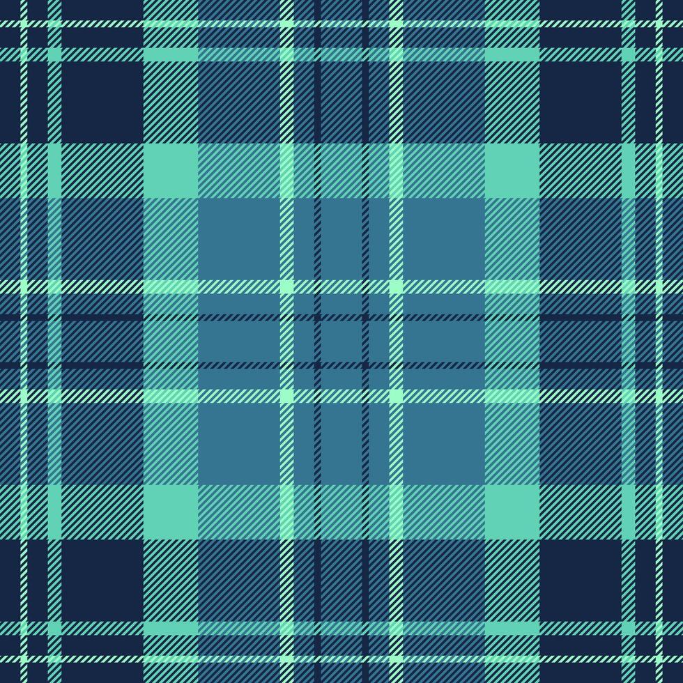 Poncho texture seamless , decorative textile tartan fabric. Kitchen pattern check background plaid in dark and cyan colors. vector