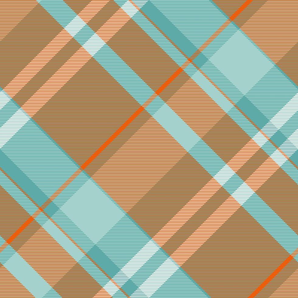 Nobility tartan plaid pattern, 50s textile texture . Sea fabric seamless check background in teal and bright colors. vector