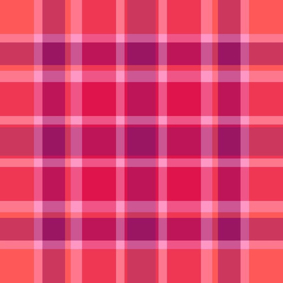 Room texture background textile, realistic tartan check plaid. Display fabric pattern seamless in red and pink colors. vector