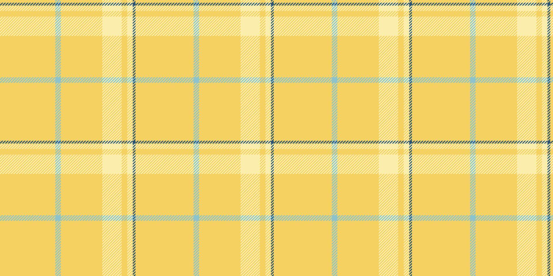 Vibrant yellow and pastel blue plaid pattern. Perfect for textile design, website backgrounds, or crafting projects. This cheerful, seamless texture evokes feelings of warmth and optimism. vector