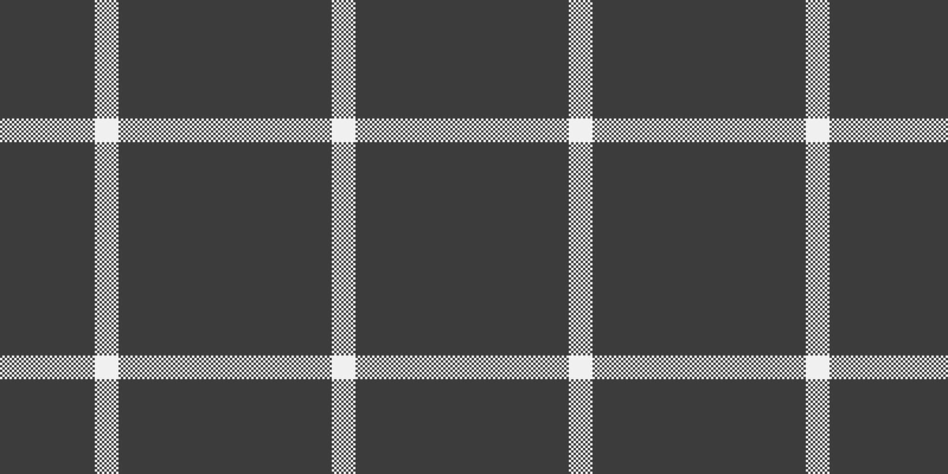 Quilted textile seamless background, vivid texture tartan fabric. Bed check plaid pattern in grey and white colors. vector