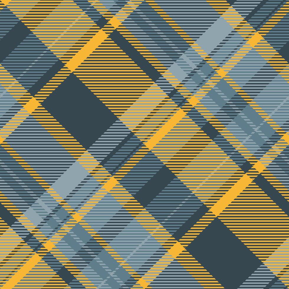 Golf pattern fabric, purchase texture seamless background. Heritage tartan textile plaid check in cyan and amber colors. vector