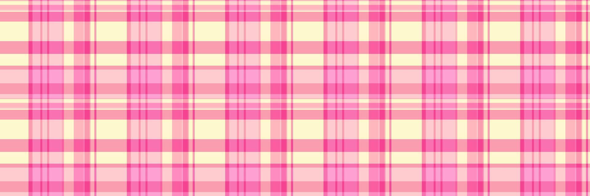 Sweet pastel pink and cream plaid pattern. Perfect for backgrounds, textiles, or feminine designs. This cheerful, repeating texture evokes feelings of joy and nostalgia. vector