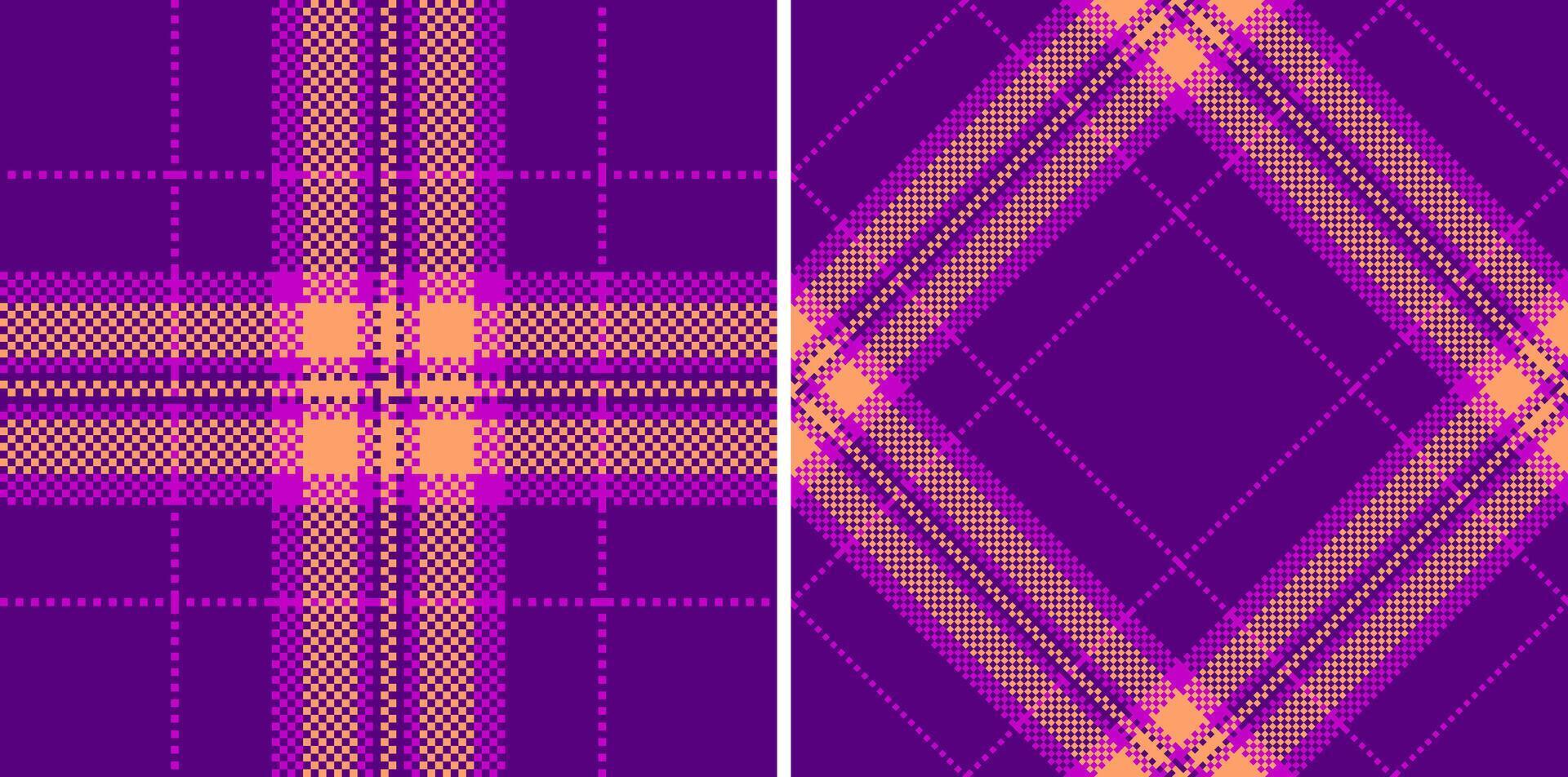 Textile tartan of background fabric check with a seamless plaid texture pattern. Set in dark colors. Fashion trends for every season and holiday. vector