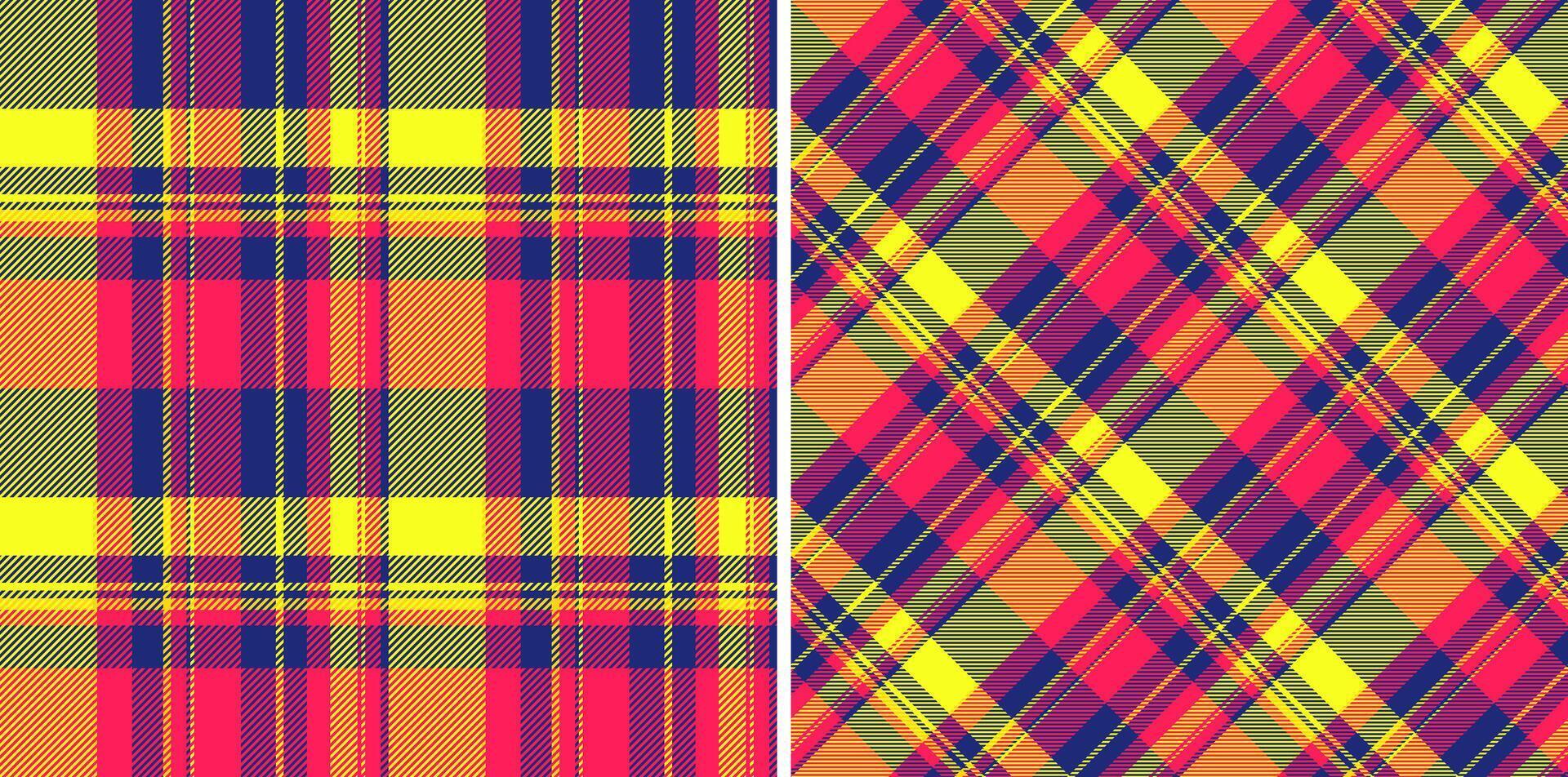 Pattern seamless plaid of tartan background with a fabric check texture textile. Set in light colors. Latest trends in modern everyday fashion prints. vector