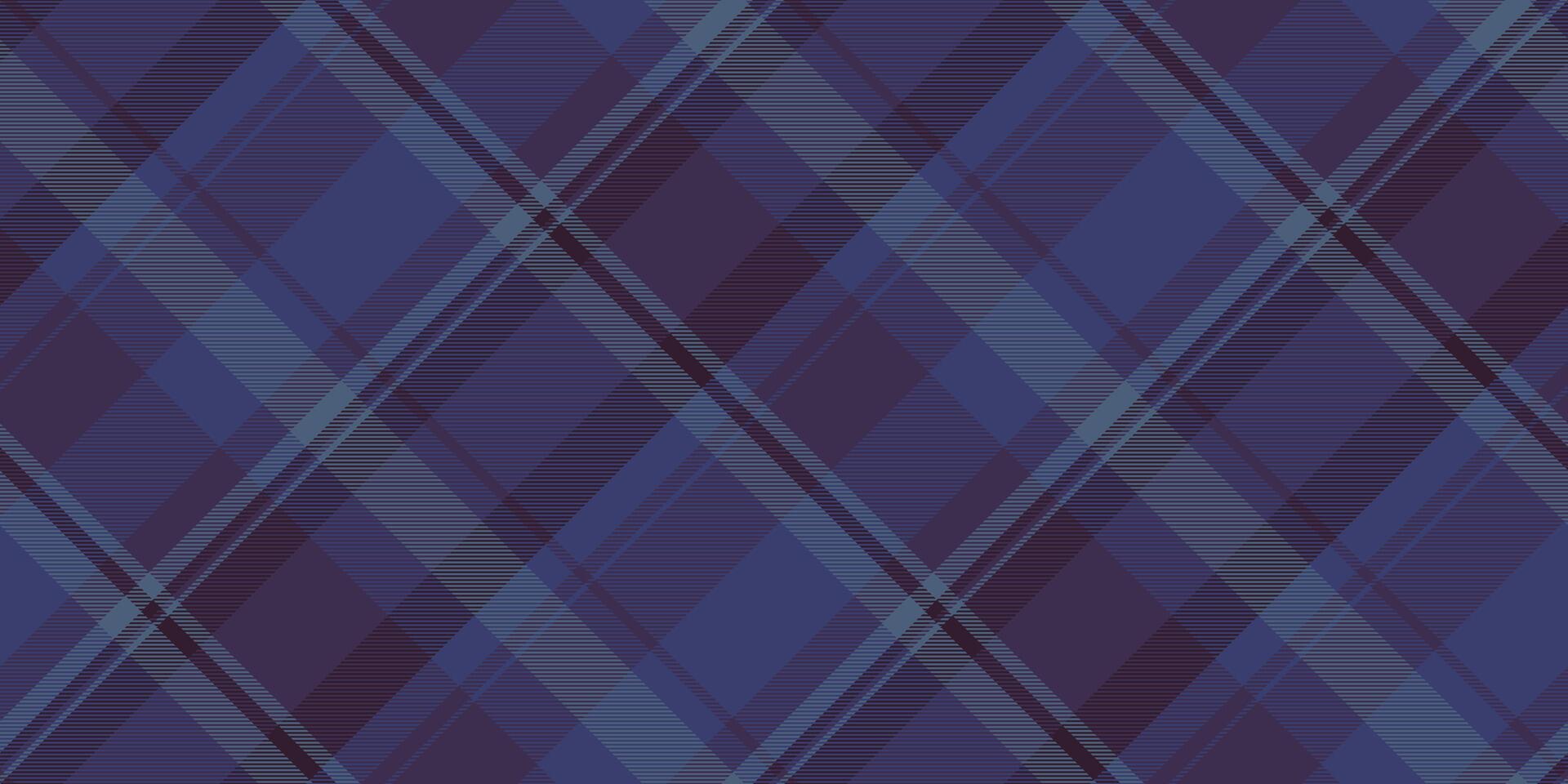 Website plaid fabric, row texture pattern seamless. Wide background tartan textile check in blue and violet colors. vector