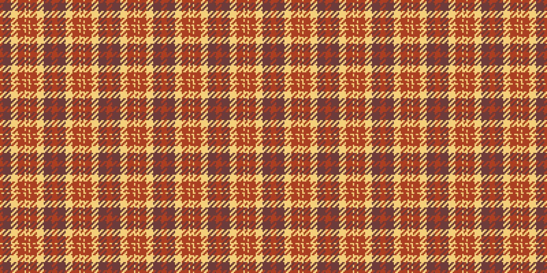 Complexity textile fabric texture, advertising check background plaid. Stylish pattern tartan seamless in red and amber colors. vector