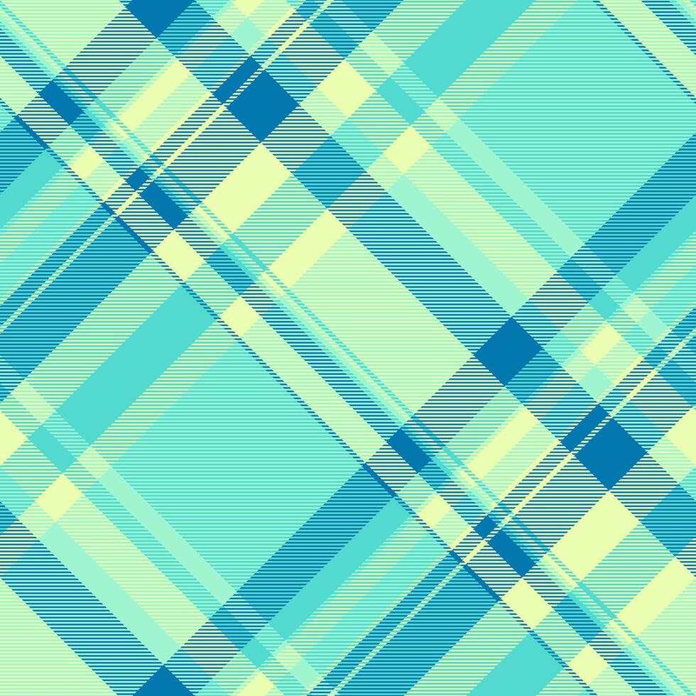 Vibrant teal and pale yellow plaid pattern. Perfect for textile designs, website backgrounds, or crafting projects. This fresh, modern design evokes feelings of serenity and summer. vector