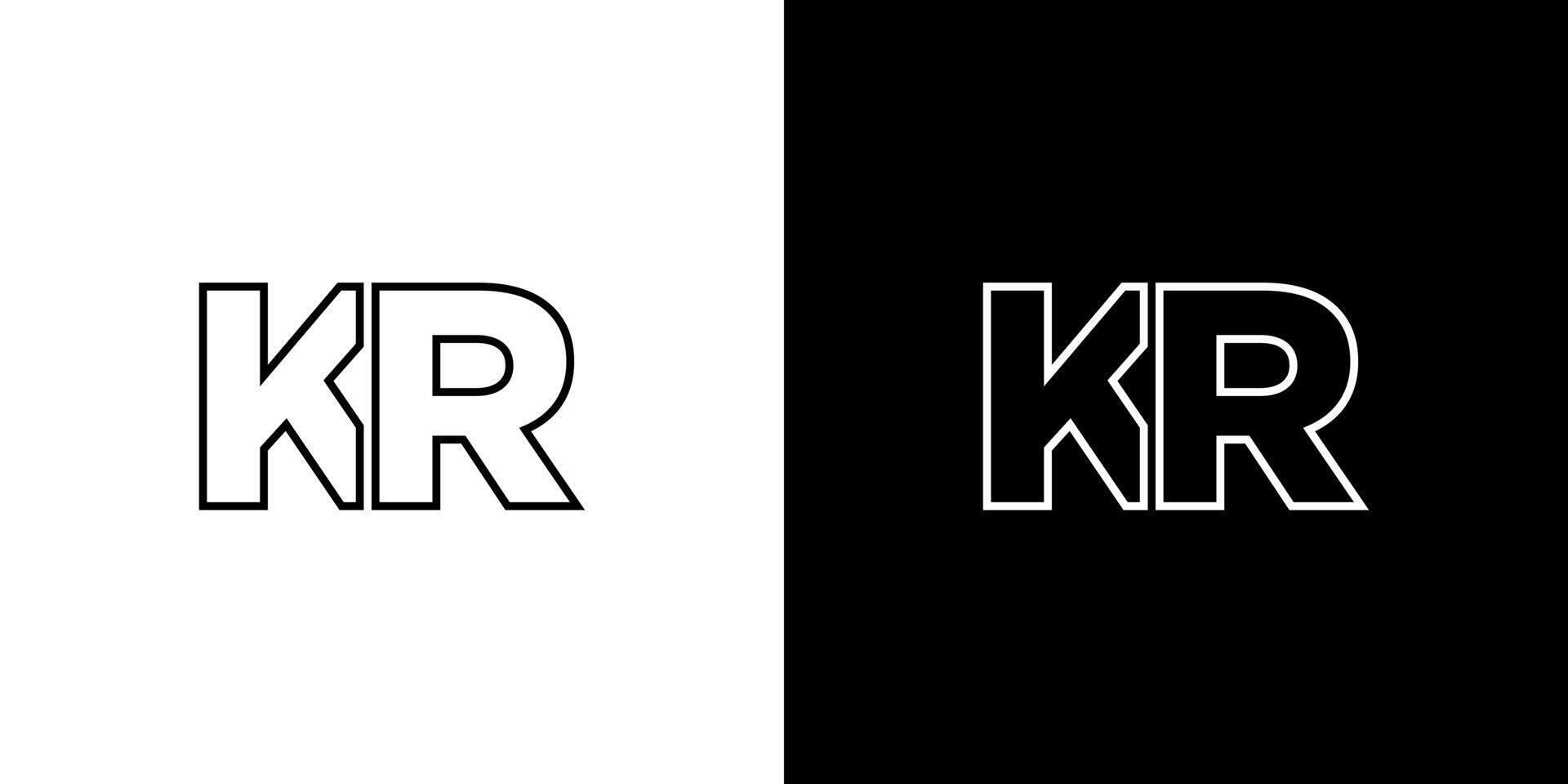 Letter K and R, KR logo design template. Minimal monogram initial based logotype. vector