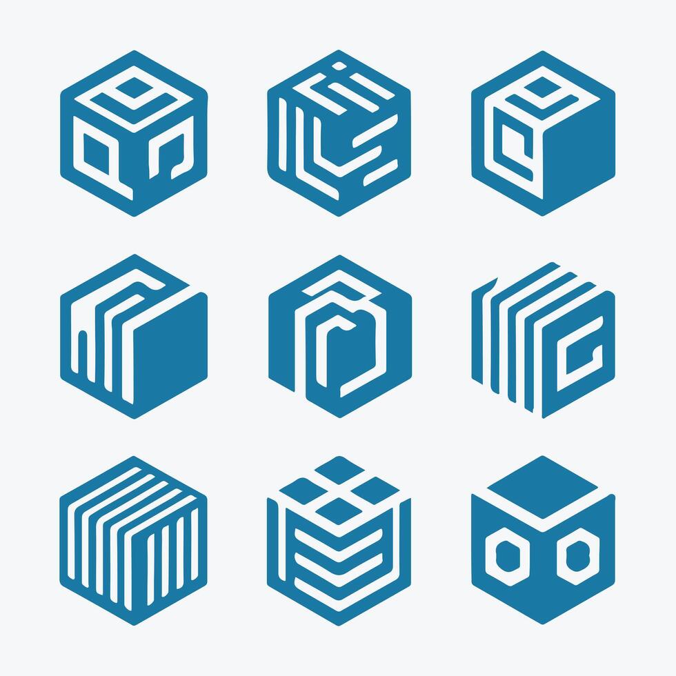 Cube Fusion Cube collection logo vector