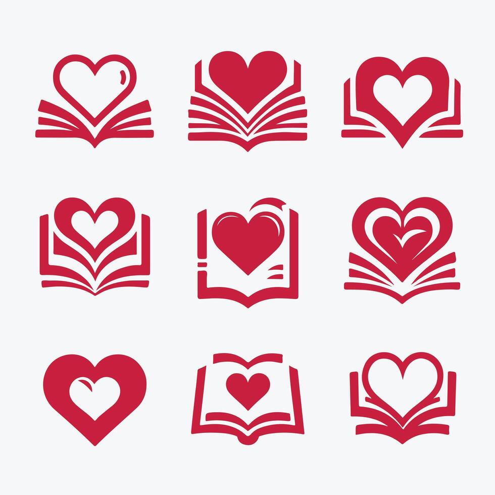 Heart bound Pages collection logo vector