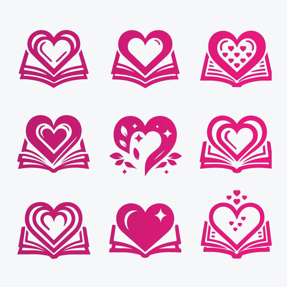 Heart Story collection logo vector