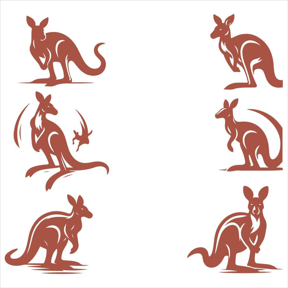 Kangaroo collection logo vector