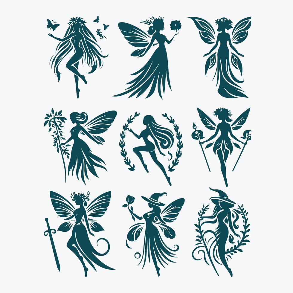 Fairy collection logo vector