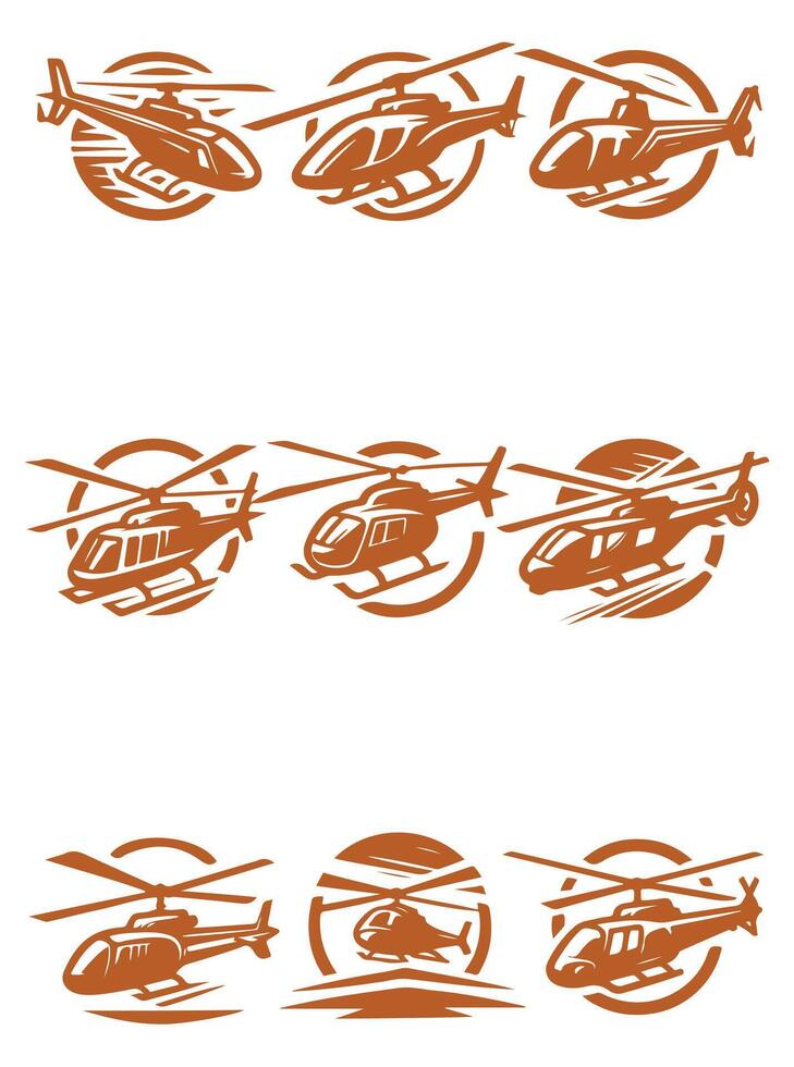 Helicopter Collection Design vector