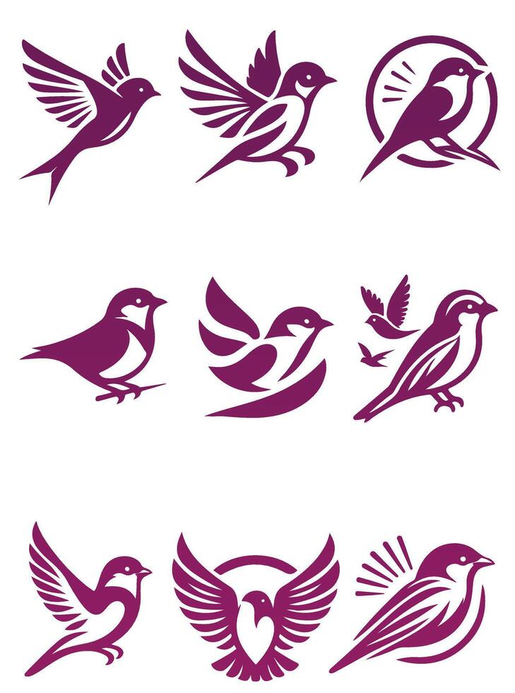 Sparrow Flight llection logo vector