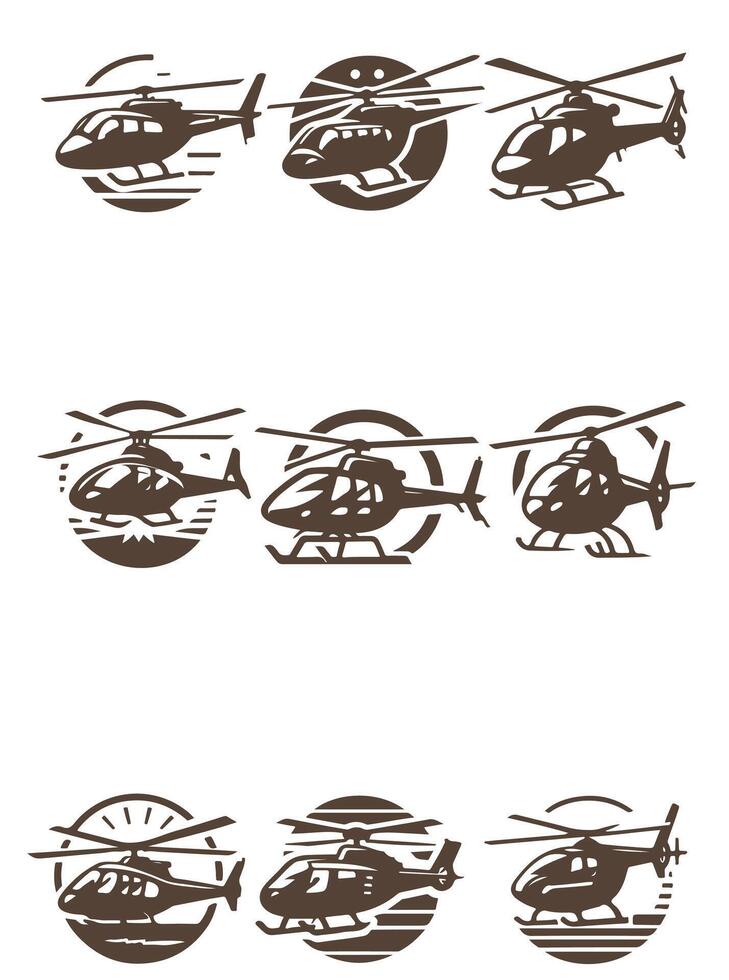 Stylish Helicopter Logo Design vector