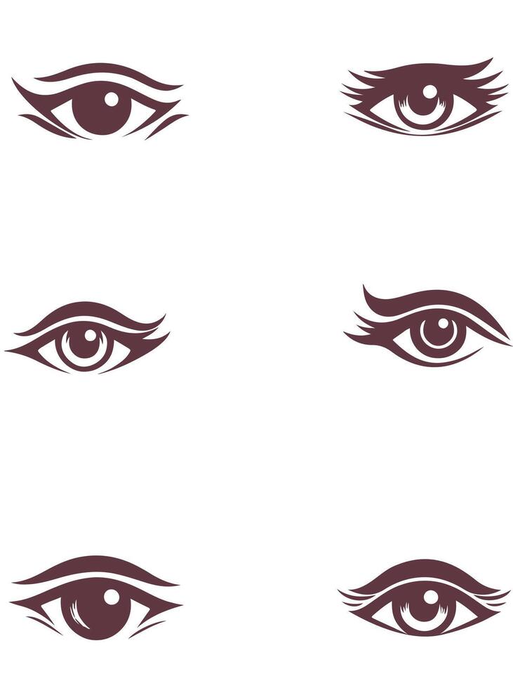 Stylish Eyes Collection Logo Design vector