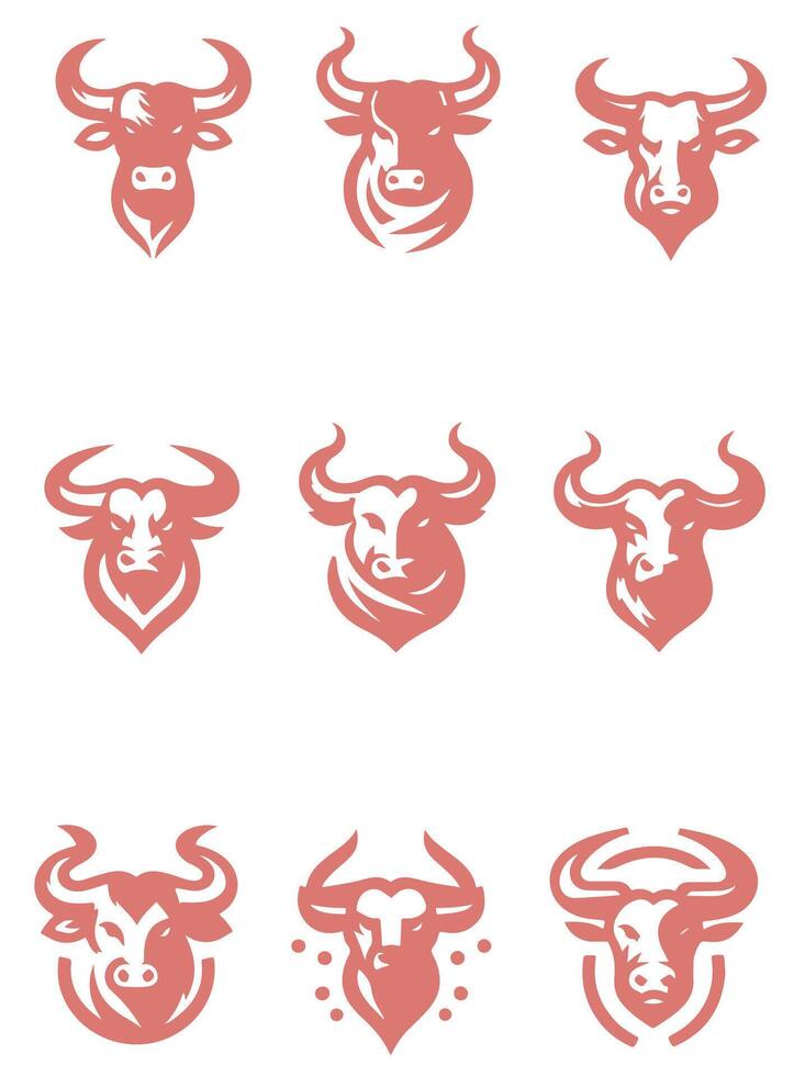 Iron Horn Bull Collection Logo Design vector