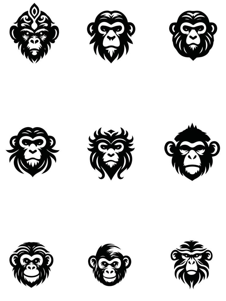 Stylish Monkey Collection Logo vector